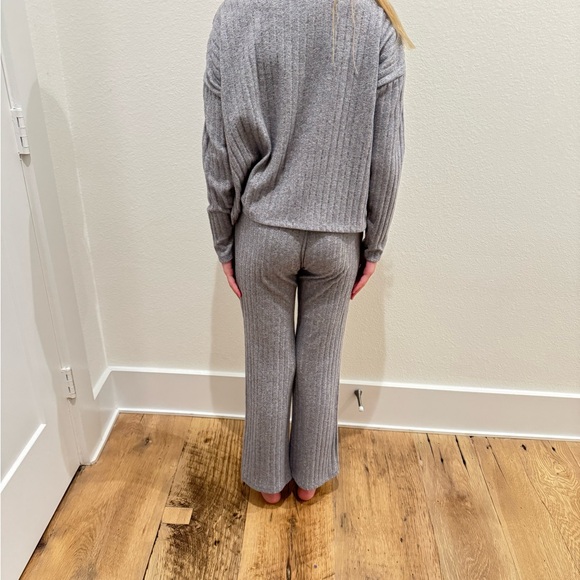 Rylee + Cru Gray Ribbed Kids Matching Set - Picture 2 of 5